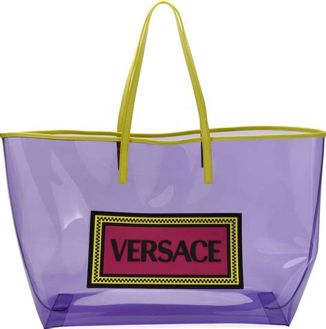 Versace 90s Logo Clear Vinyl Tote Bag 